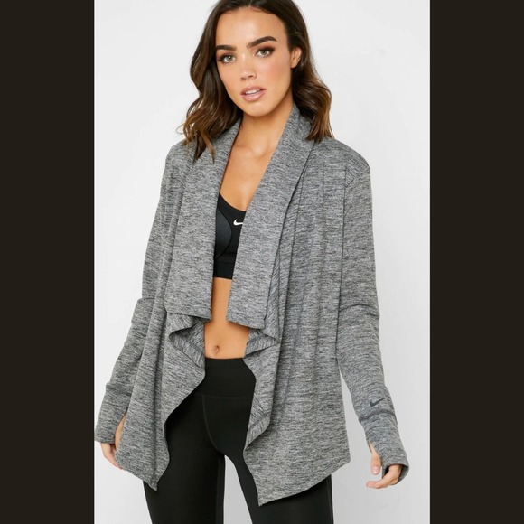 Nike Sweaters - Nike Dri-FIT Womens XS Waterfall Open Front Cardigan Yoga Wrap‎ Loungewear